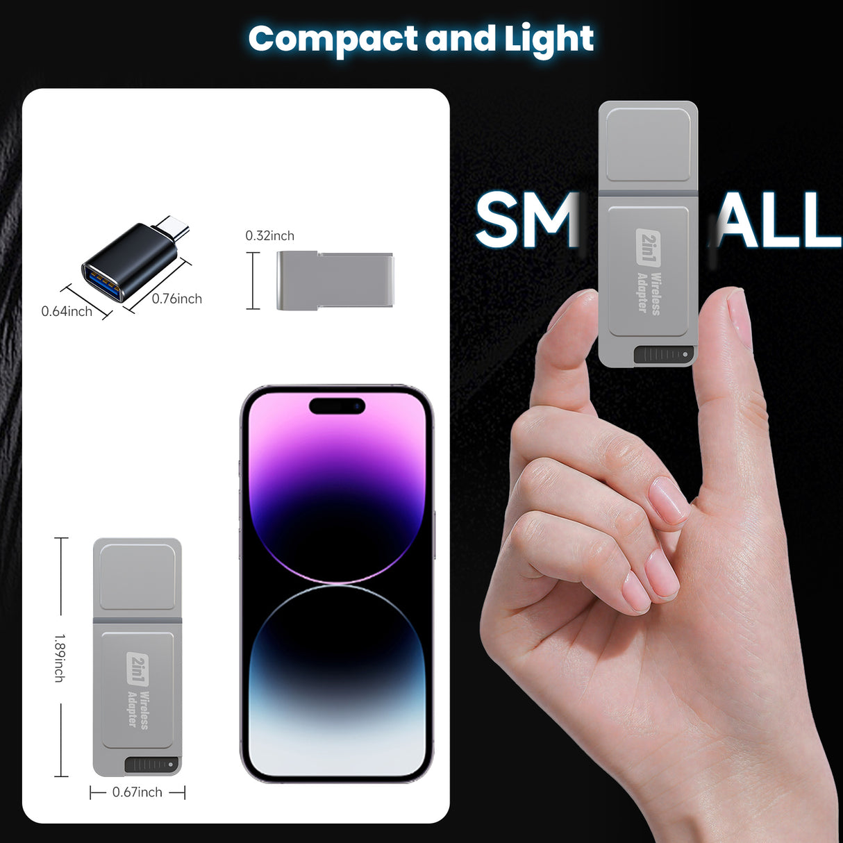 CL321-Wireless CarPlay& Adroid auto Adapter Auto-Reconnect, Supports Multiple Models