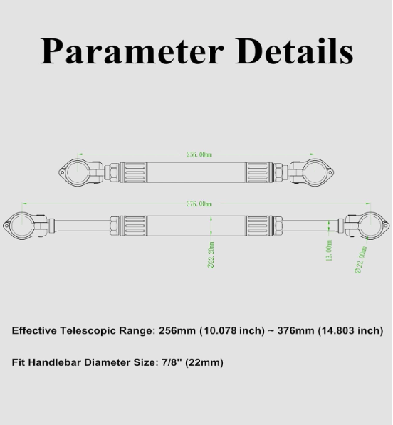 22mm Aluminum Alloy Motorcycle Balance Bar Crossbar Handlebar(black)