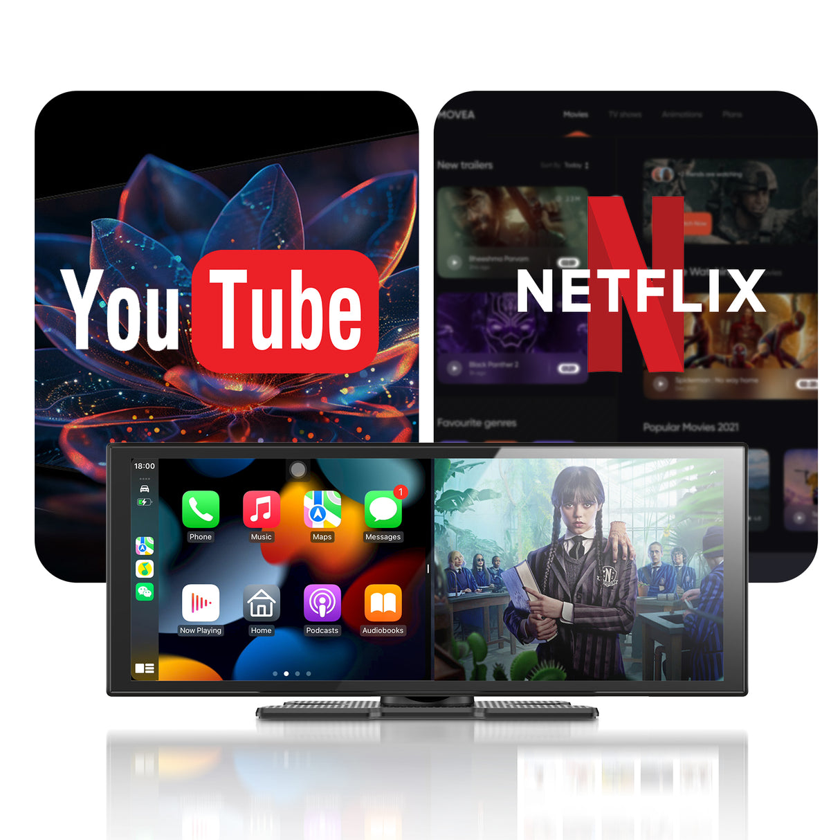 Spedal CL851-3 in 1 Display Audio Dual Wi-Fi wireless CarPlay/Android Auto simultaneous use 10.26 inch split screen display