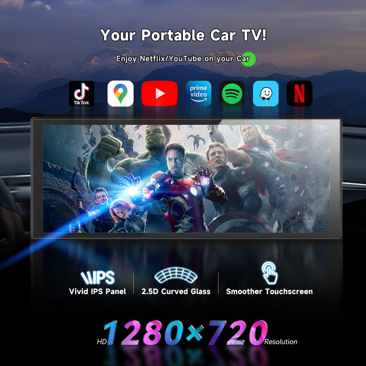 Spedal CL851-3 in 1 Display Audio Dual Wi-Fi wireless CarPlay/Android Auto simultaneous use 10.26 inch split screen display