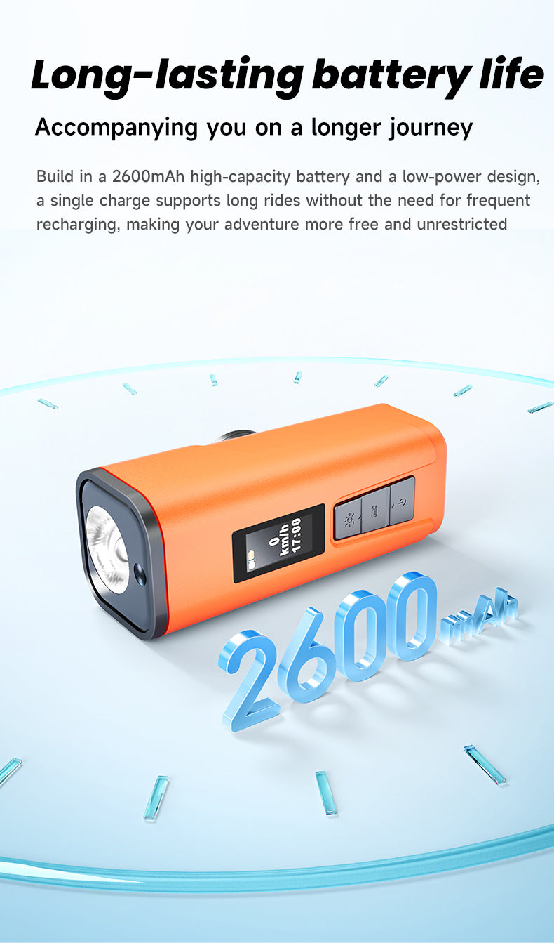 Multi-functional Bike Light with GPS Speed Display & 1080P Camera & App 64G Card