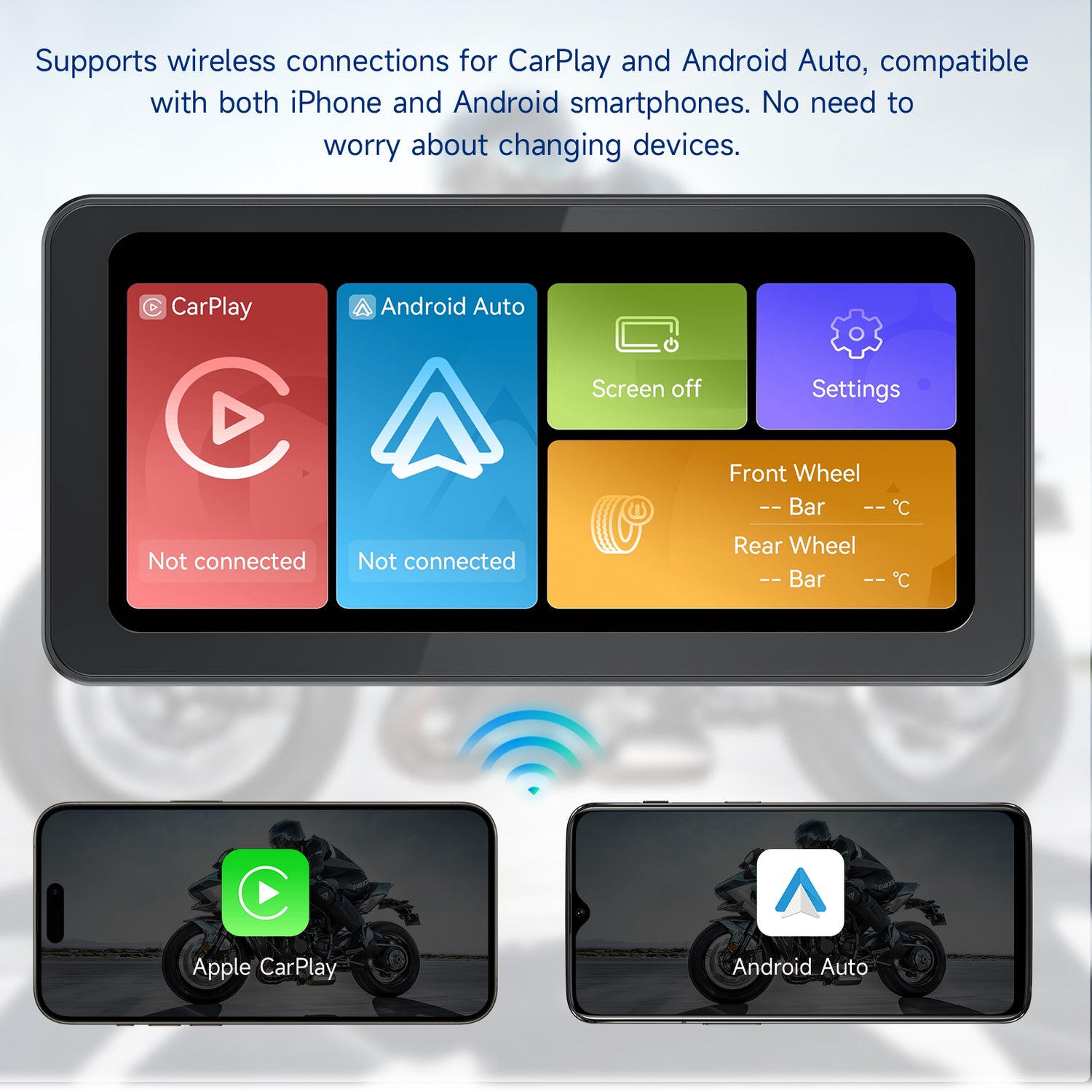 Spedal CL871 6.25" Motorcycle CarPlay & Android Auto Screen, TPMS, Quick-Release Anti-Theft Mount, Full Body Waterproof, GPS Navigation for Motorbike, Bluetooth, Siri/G00gle Assistant