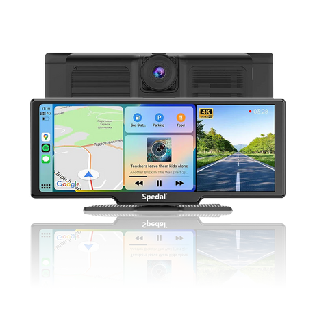 CL860-Portable 9.3"  Wireless CarPlay Car Stereo with Dash Cam