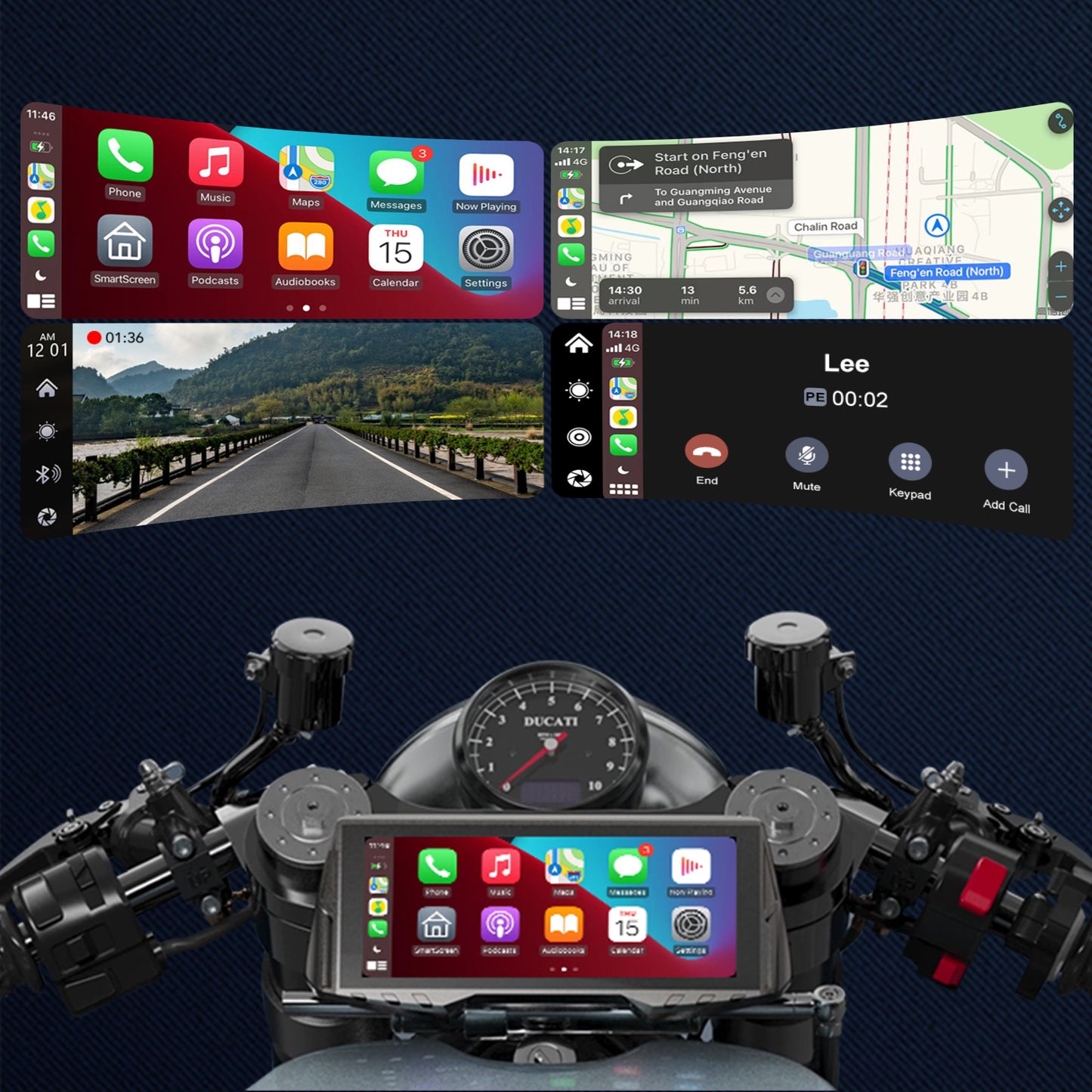 NaviCam CL876- 6.86" Multifunction Motorcycle Smart Screen