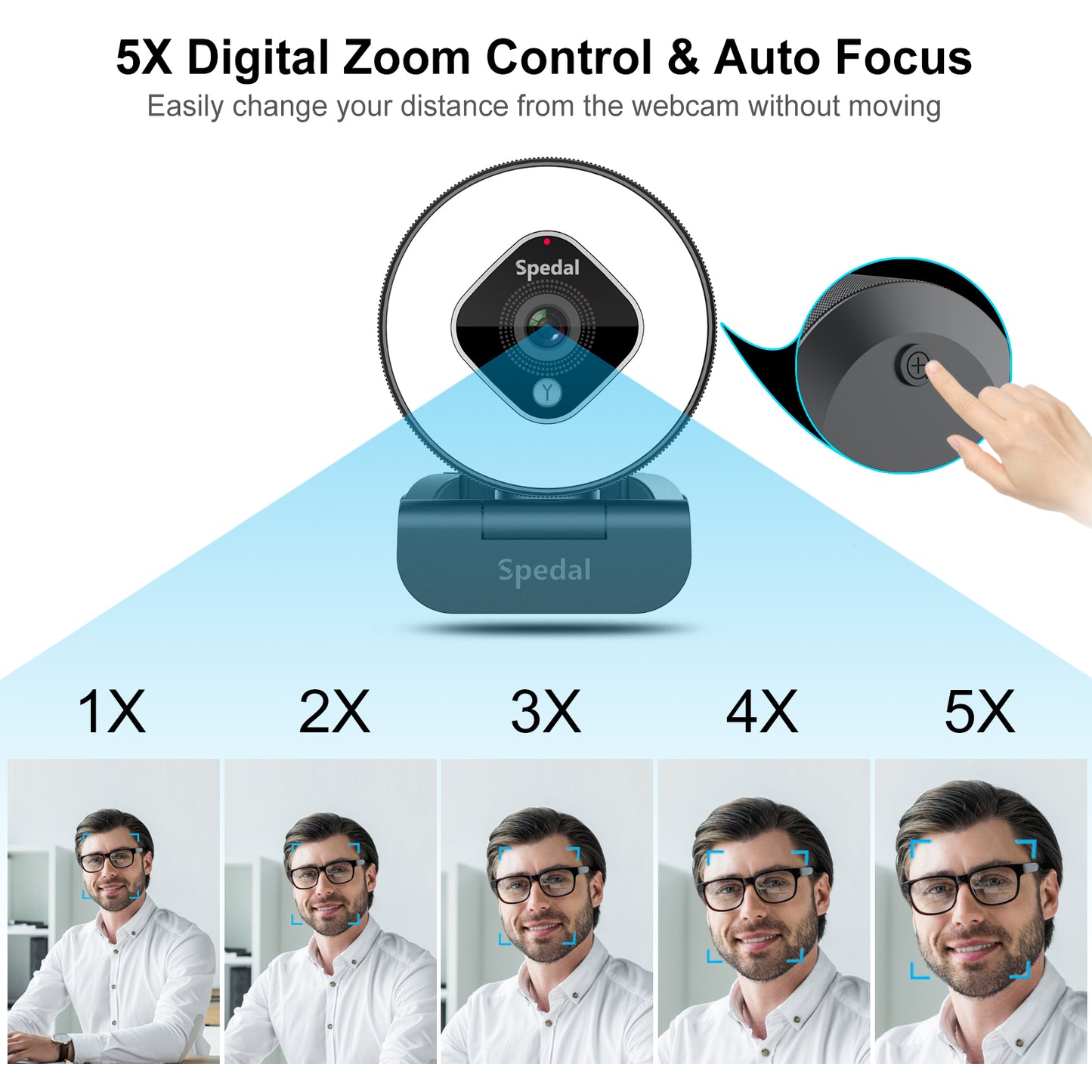 Spedal AF962 USB Streaming Webcam with Ring Light