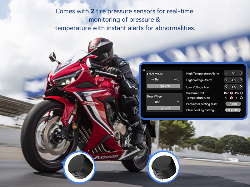 Spedal CL871P- 6.25" Motorcycle CarPlay & Android Auto Screen Quick-Release Anti-Theft Mount +TPMS & Full Body Waterproof, GPS