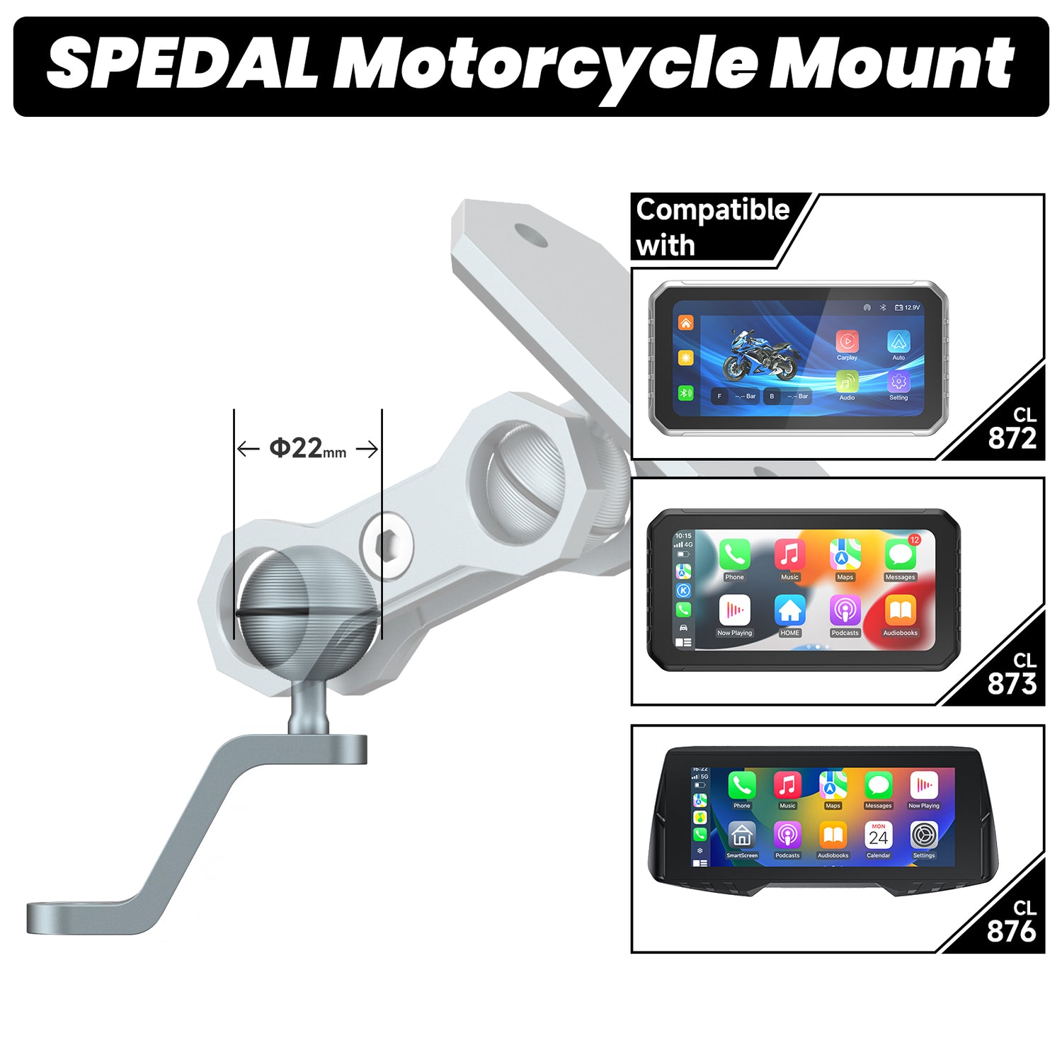 Spedal Rearview Mirror Holder Compatible with CL873/CL872/CL876
