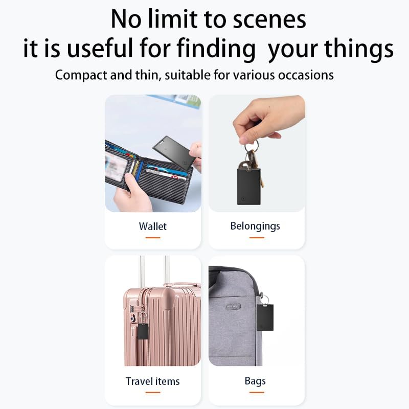 2025 Upgrade Bluetooth Smart Tracker Card -Wallet Key Bag Finder -Slim Design Works with Apple Find My (iOS Only)