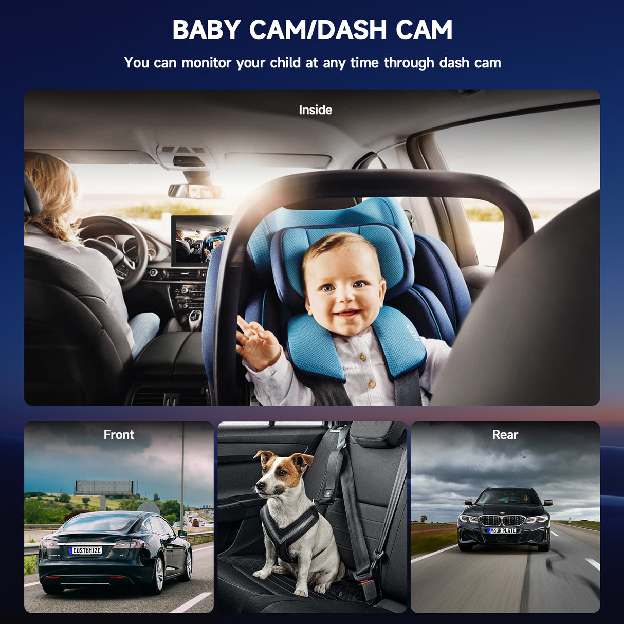CL810- 9 Inch Wireless Apple Carplay & Android Auto with Front Camera
