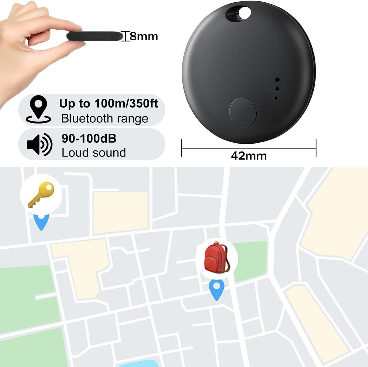 Android Smart Tags Bluetooth Tracker – 2/4-Pack , Works with Google Find My Device, Locator for Keys, Wallet Luggage For Android