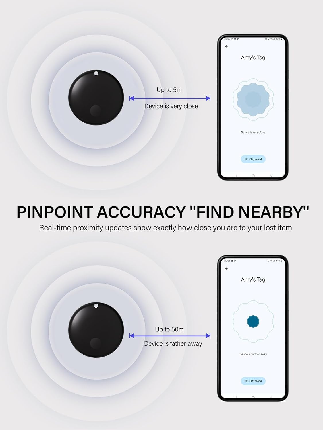 Android Smart Tags Bluetooth Tracker – 2/4-Pack , Works with Google Find My Device, Locator for Keys, Wallet Luggage For Android