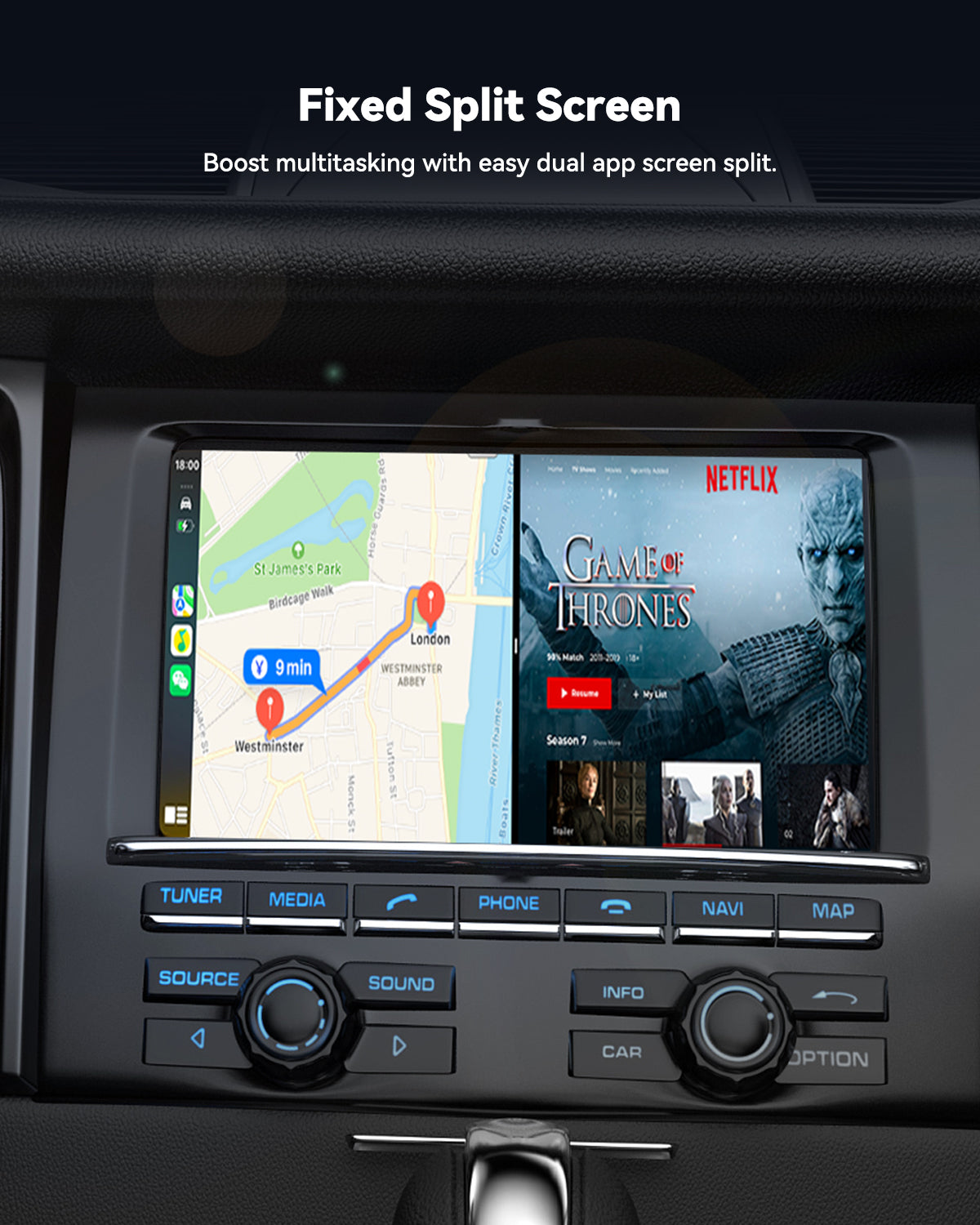 Spedal Netflix CarPlay Adapter | Wireless Car Play Smart Box with YouTube, HDMI Output, Dual WiFi, USB Media Player & OTA Upgrade | Car Video Entertainment Box for Wired CarPlay