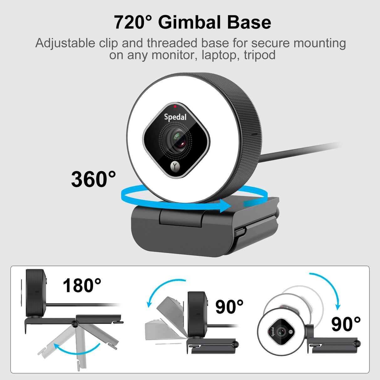 AF962-1080P Webcam with Ring Light /Tripod