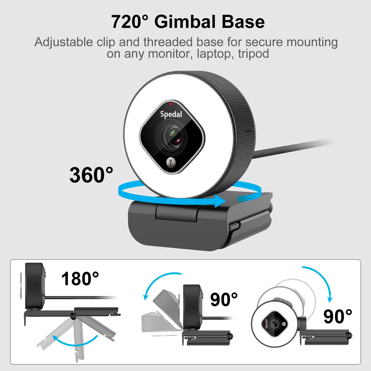 AF962-1080P Webcam with Ring Light /Tripod