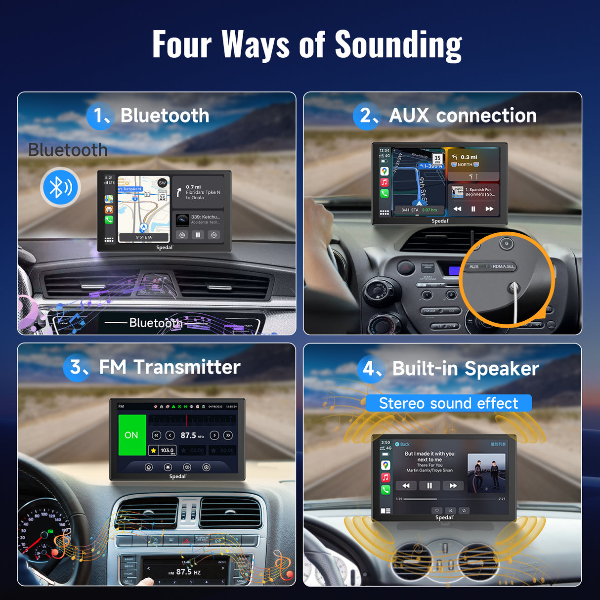 CL810- 9 Inch Wireless Apple Carplay & Android Auto with Front Camera