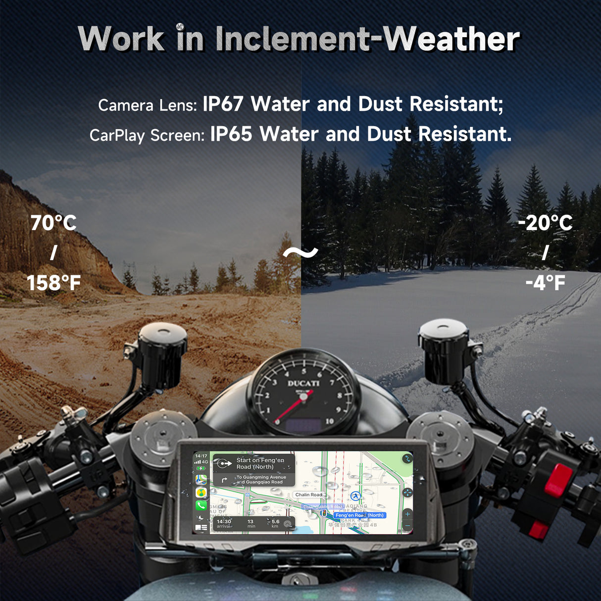 NaviCam CL876- 6.86" Multifunction Motorcycle GPS /Motorcycle Cameras