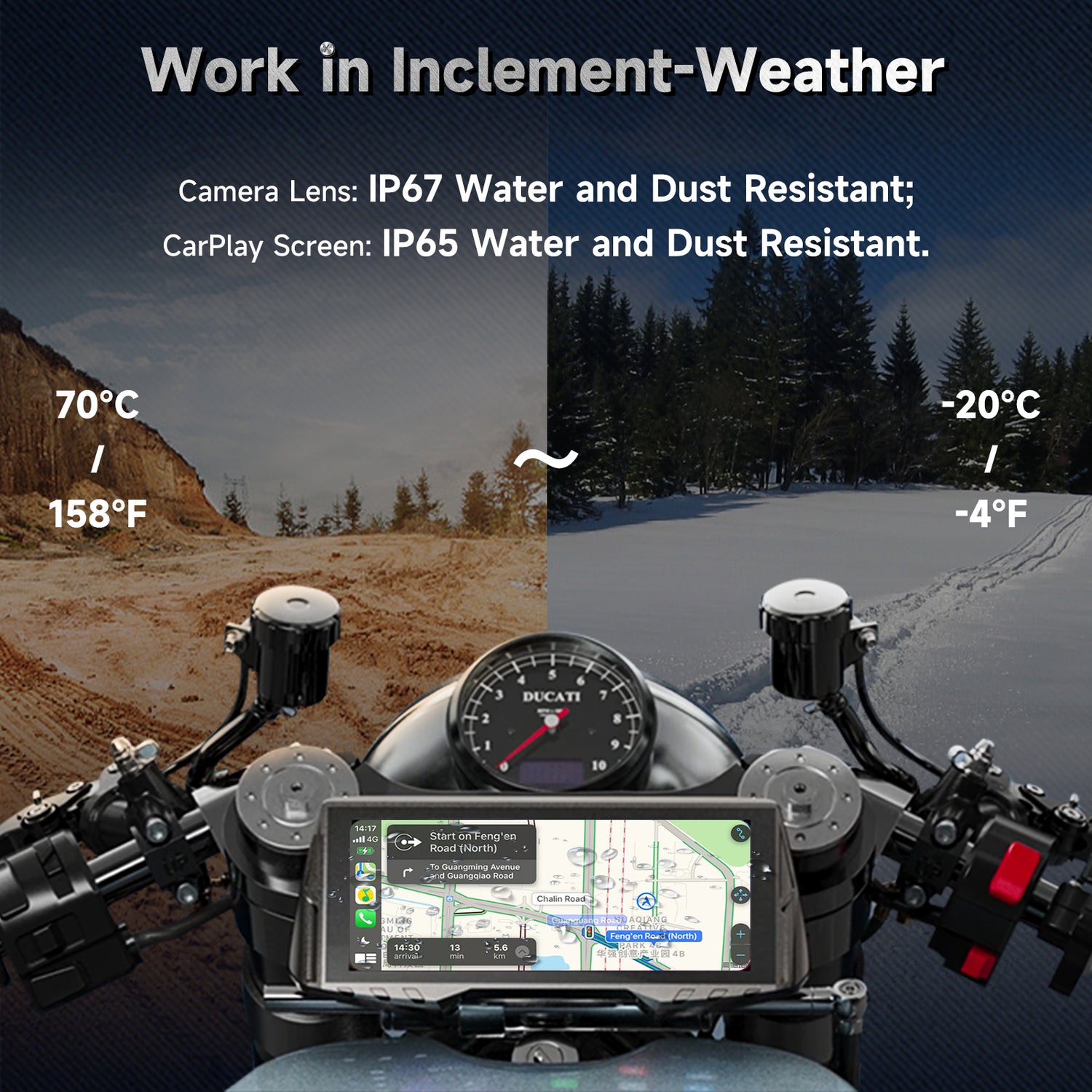 NaviCam CL876- 6.86" Multifunction Motorcycle GPS /Motorcycle Cameras