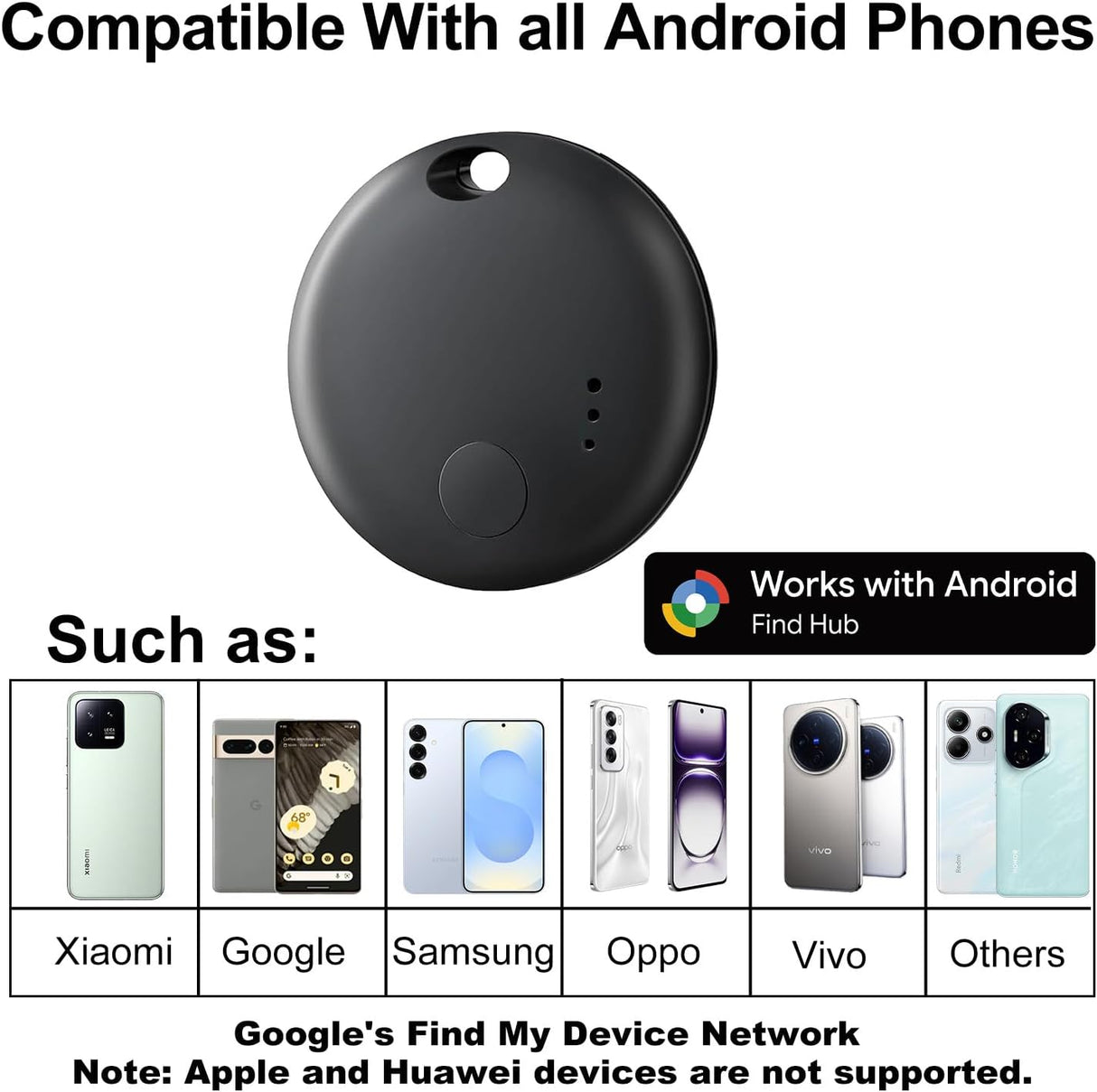 Android Smart Tags Bluetooth Tracker – 2/4-Pack , Works with Google Find My Device, Locator for Keys, Wallet Luggage For Android