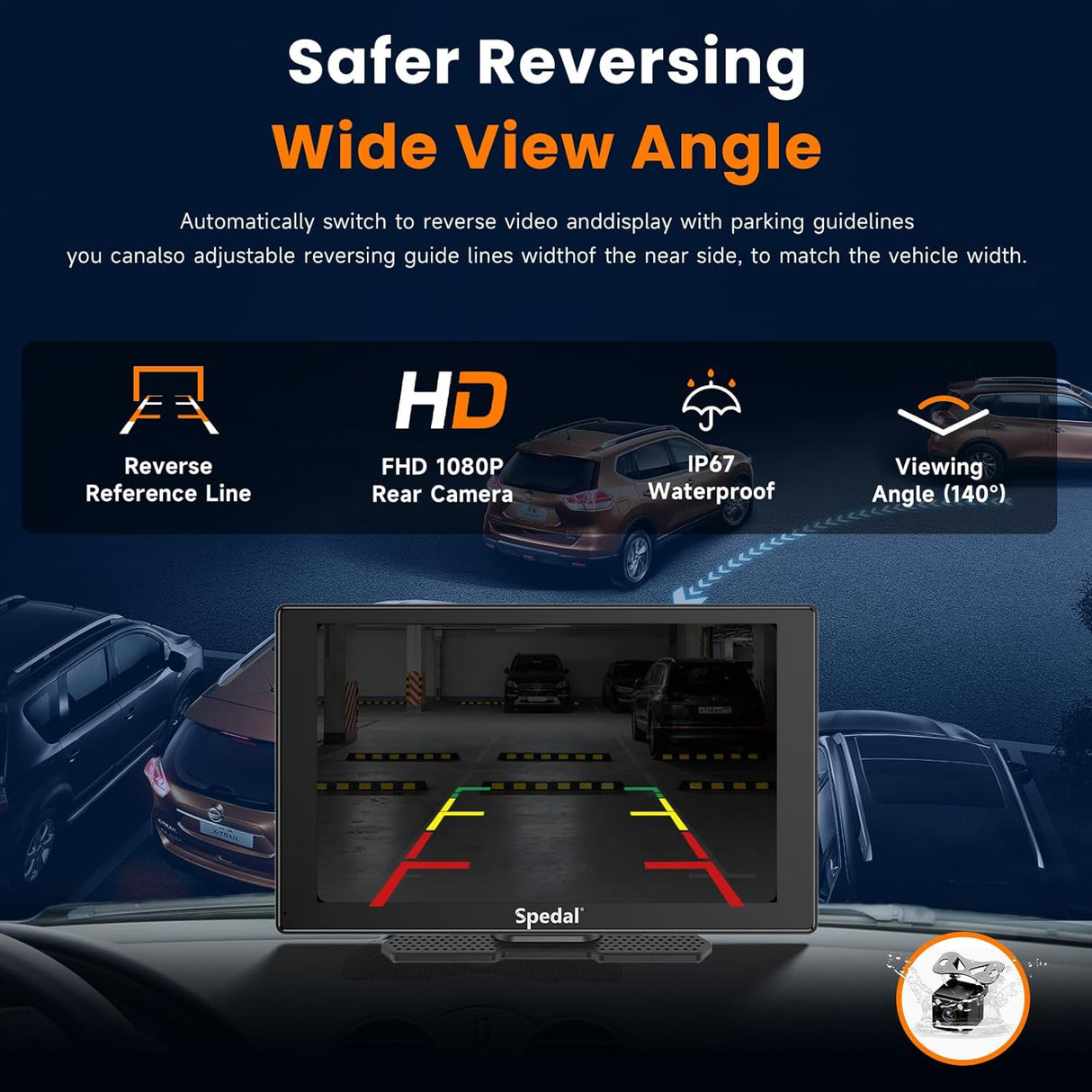 810L-9 Inch Wireless Carplay & Android Auto with 1080P Backup Camera, Portable Car Stereo with Car Play Touch Screen