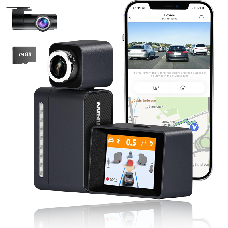 Minieye C2M-4K+1080P Dash Cam Front and Rear with ADAS