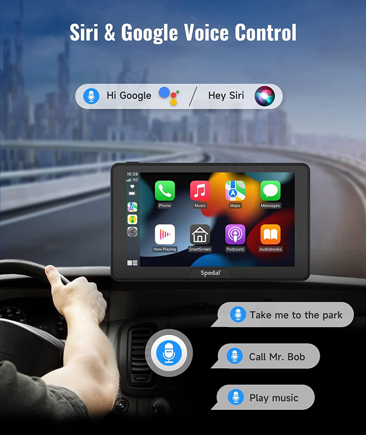 CL786-7" Apple CarPlay/ Android auto Dash Mount Car IPS Touchscreen