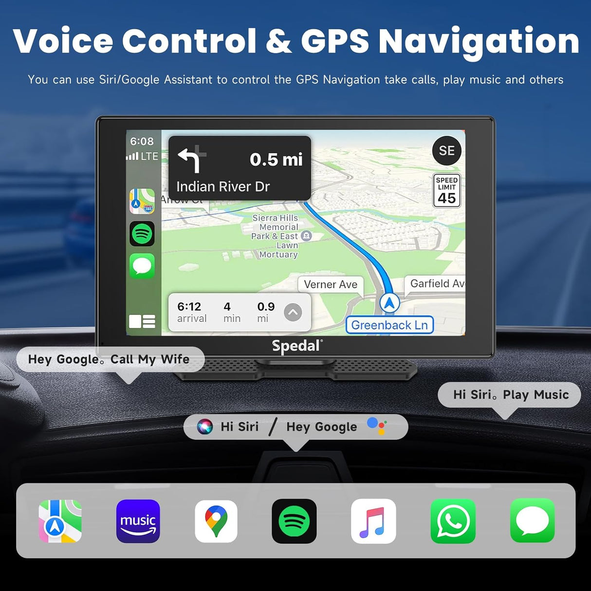 810L-9 Inch Wireless Carplay & Android Auto with 1080P Backup Camera, Portable Car Stereo with Car Play Touch Screen
