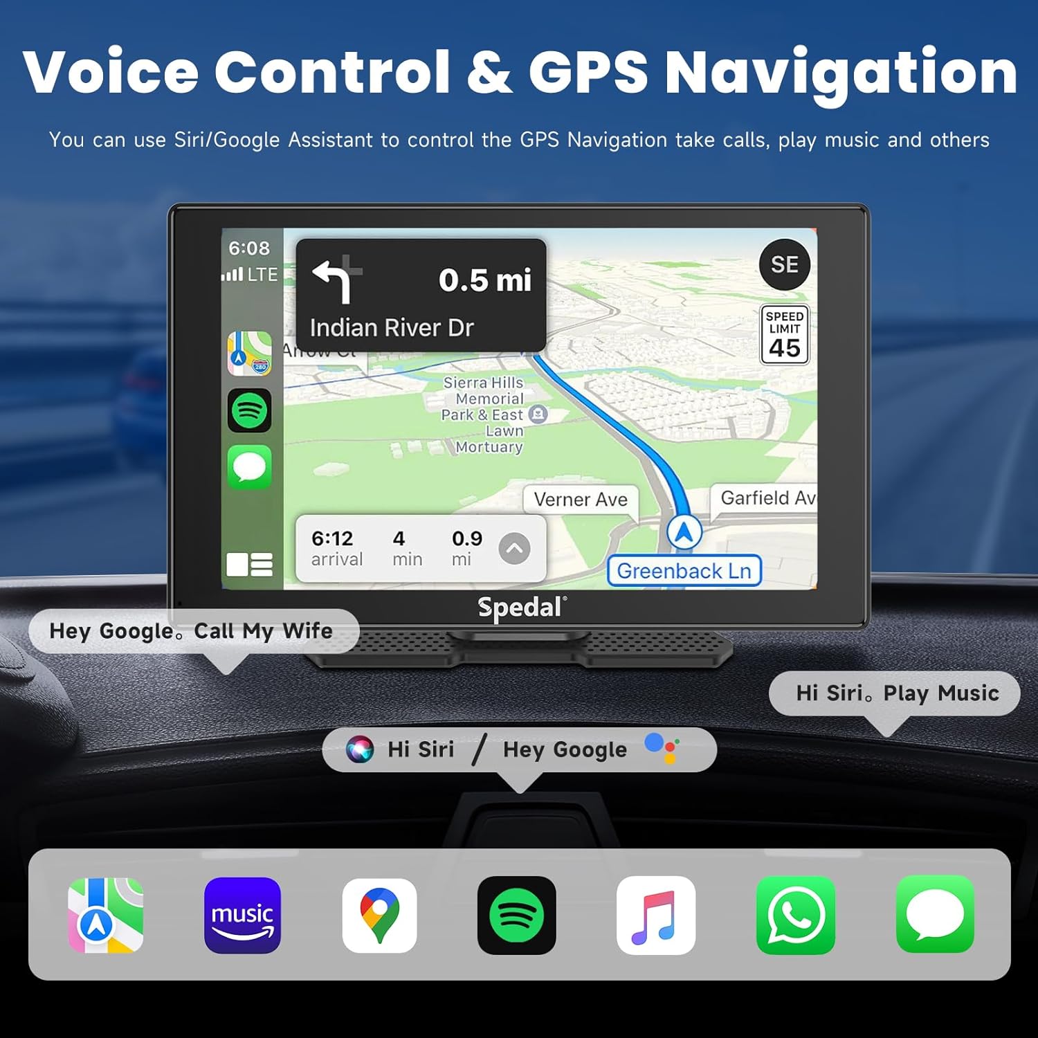 810L-9 Inch Wireless Carplay & Android Auto with 1080P Backup Camera, Portable Car Stereo with Car Play Touch Screen