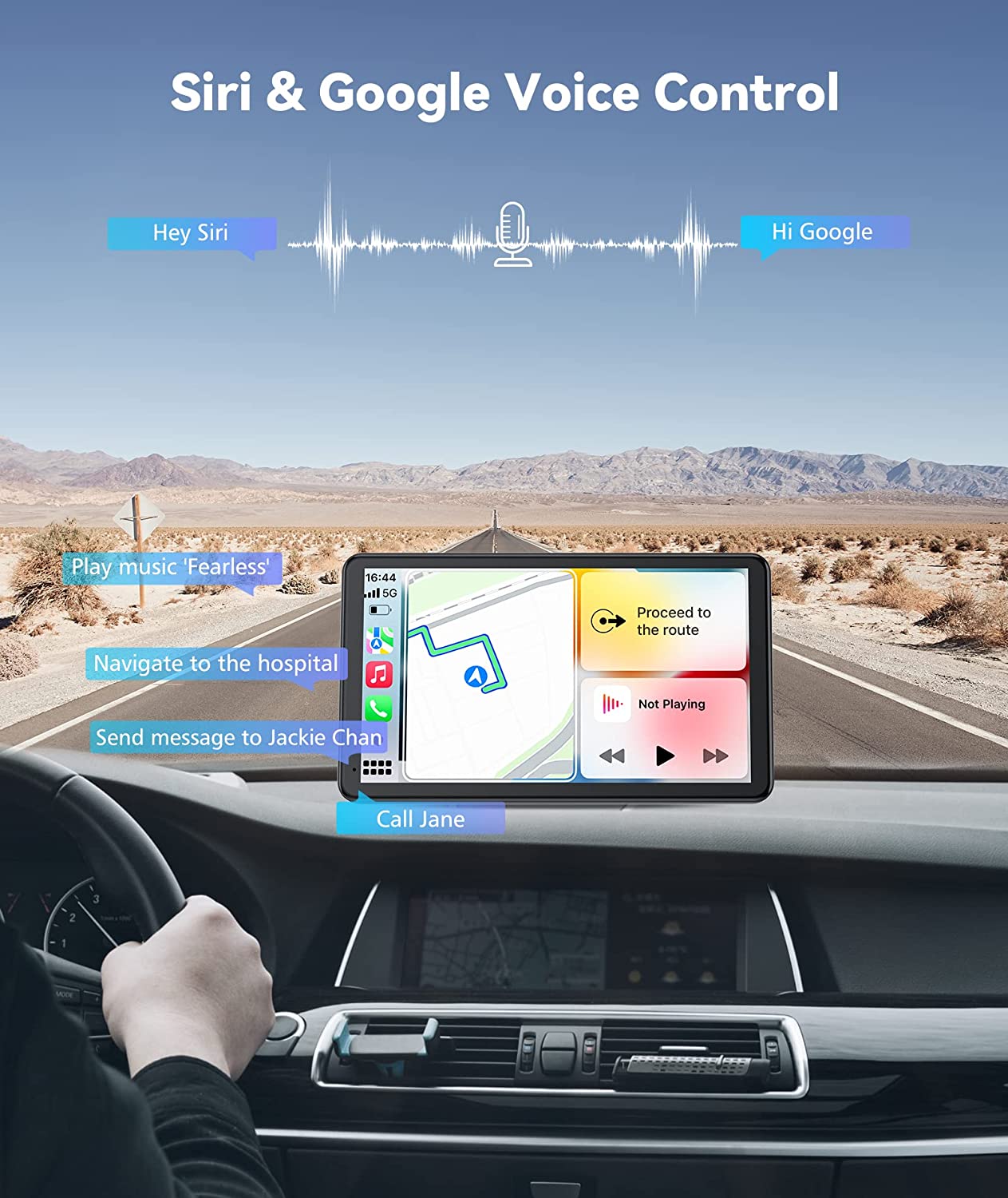 Spedal CL796W -Wireless Apple Carplay Android Auto Portable 7 Inch IPS Touchscreen Car Stereo with Front Camera