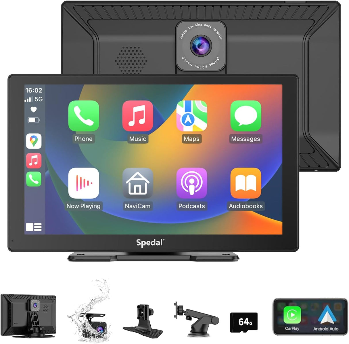 CL811-9" Car Play Screen with 2K Dash Cam/1080P Backup Camera