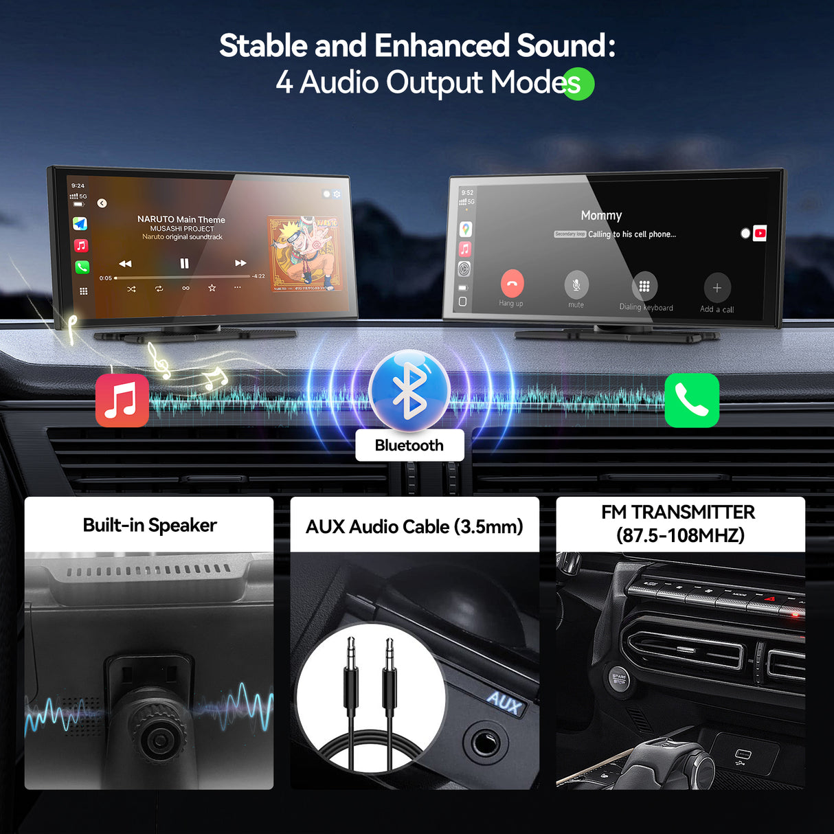 Spedal CL851-3 in 1 Display Audio Dual Wi-Fi wireless CarPlay/Android Auto simultaneous use 10.26 inch split screen display