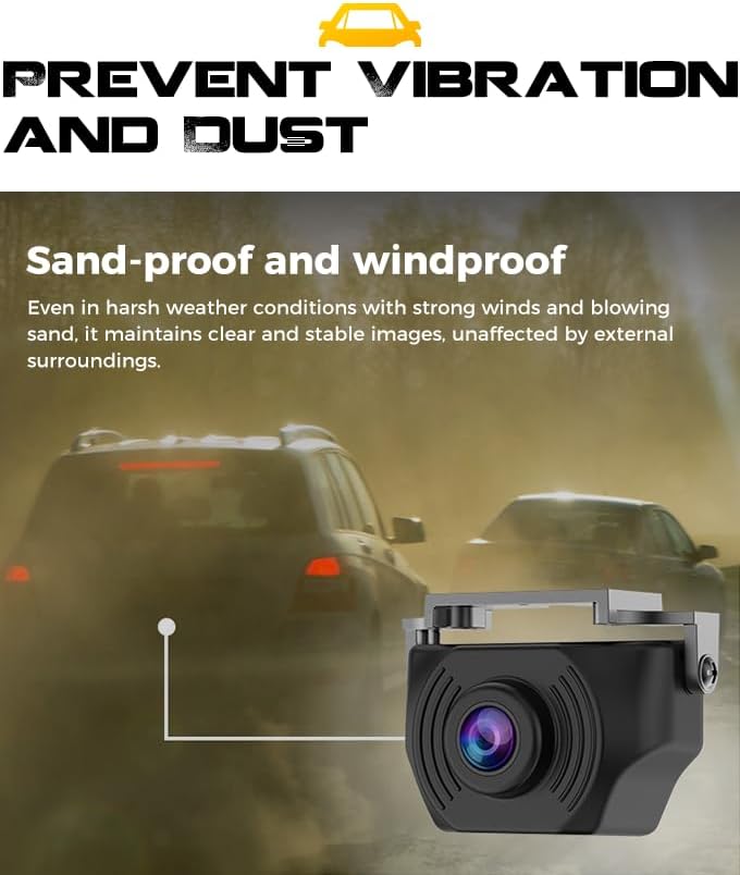 A11pro-Backup View Radar Camera IP68 Waterproof Night Vision HD and 170° Super Wide Angle Reverse Rear View Backup Camera(Black)