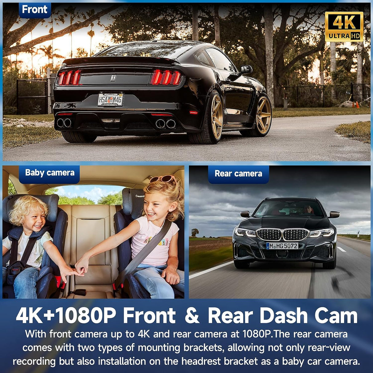 CL860-Portable 9.3"  Wireless CarPlay Car Stereo with Dash Cam