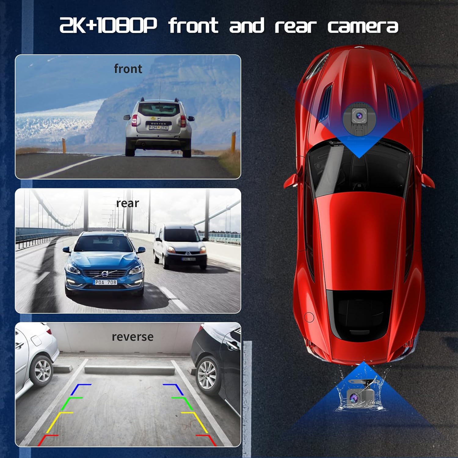 CL811-9" Car Play Screen with 2K Dash Cam/1080P Backup Camera