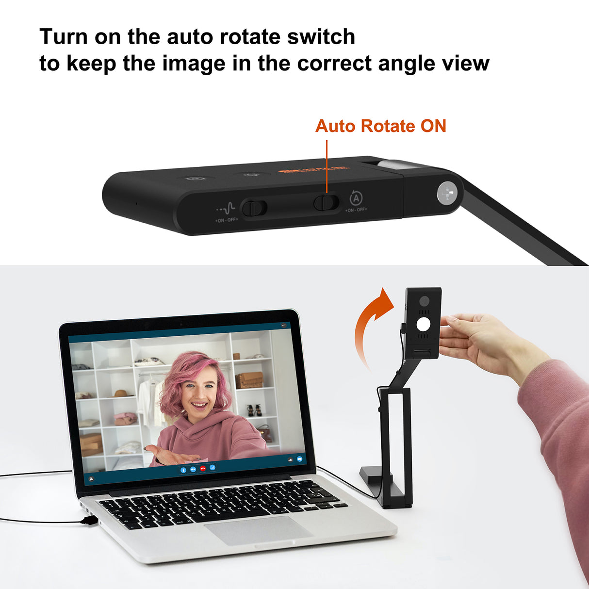 VIISAN VS13AM 13MP Book & Document Scanner 4K USB Camera with 20X Macro View, AI Noise Reduction, Auto Focus, Plug & Play for PC