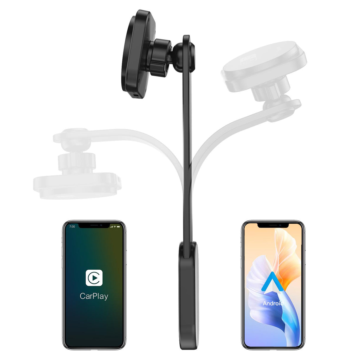 Qi2.0Magnetic Fast-Charging Car Mount,Support CarPlay – Fully Adjustable Position