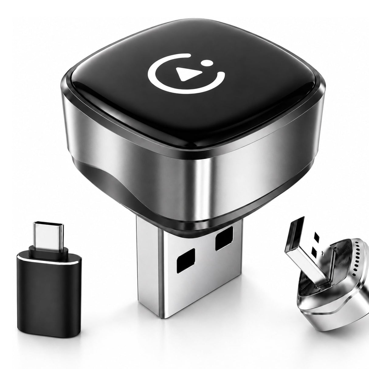 Hyphoon Mini Wireless Android Auto & CarPlay Adapter, Low-Profile USB-A 2-in-1 Wireless Adapter for Factory Wired Android Auto/CarPlay Cars, Auto Reconnect, 5GHz WiFi, USB-C Adapter Included Brand: Hyphoon