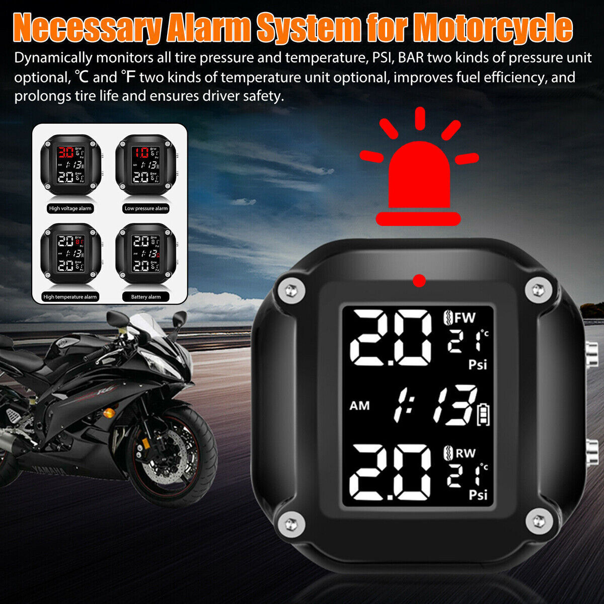 Motorcycle Tire Pressure Monitor System Waterproof -TPMS*2
