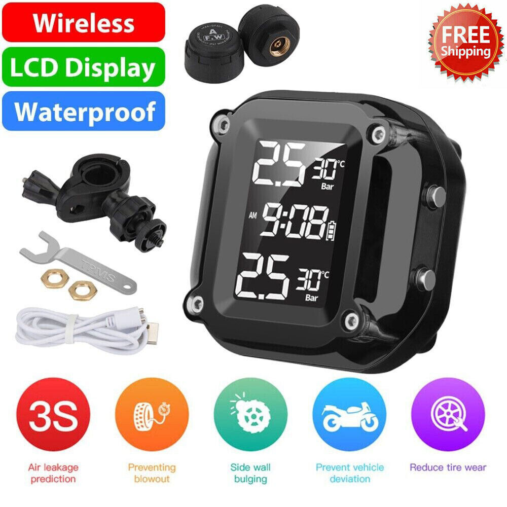 Motorcycle Tire Pressure Monitor System Waterproof -TPMS*2