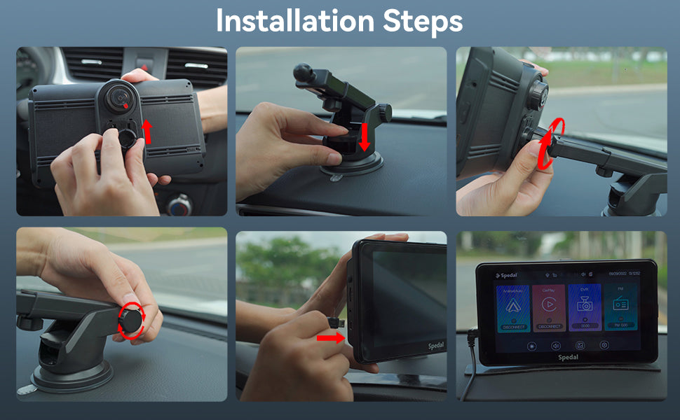 CL796N - Portable Car Stereo Wired Apple Carplay Android Auto with Dashcam