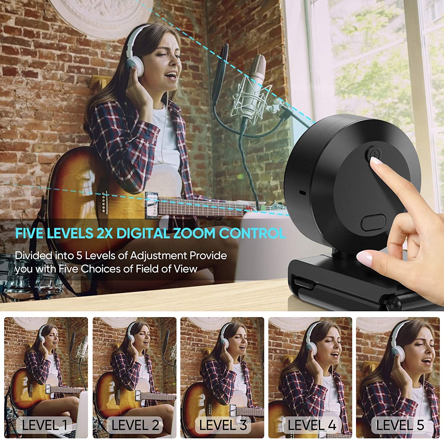 AF962-1080P Webcam with Ring Light /Tripod