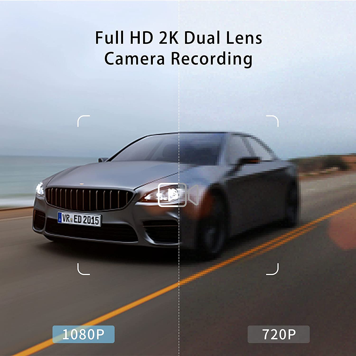 C326-Dash Cam 2K Full HD Car Camera 2560x1440P HD Record Super Night Vision