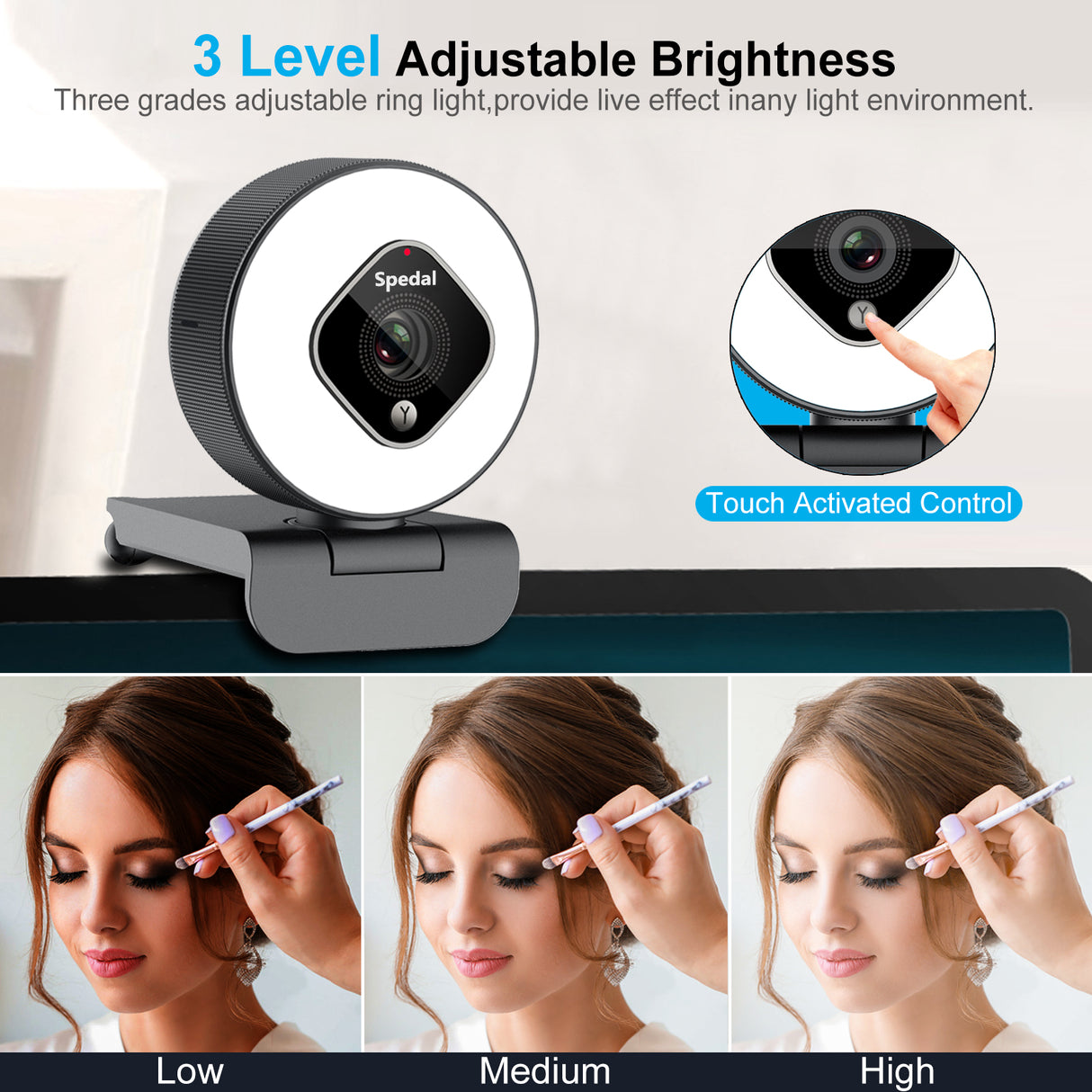 AF962-1080P Webcam with Ring Light /Tripod