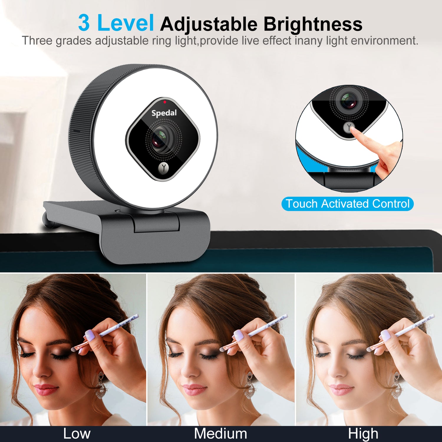 AF962-1080P Webcam with Ring Light /Tripod