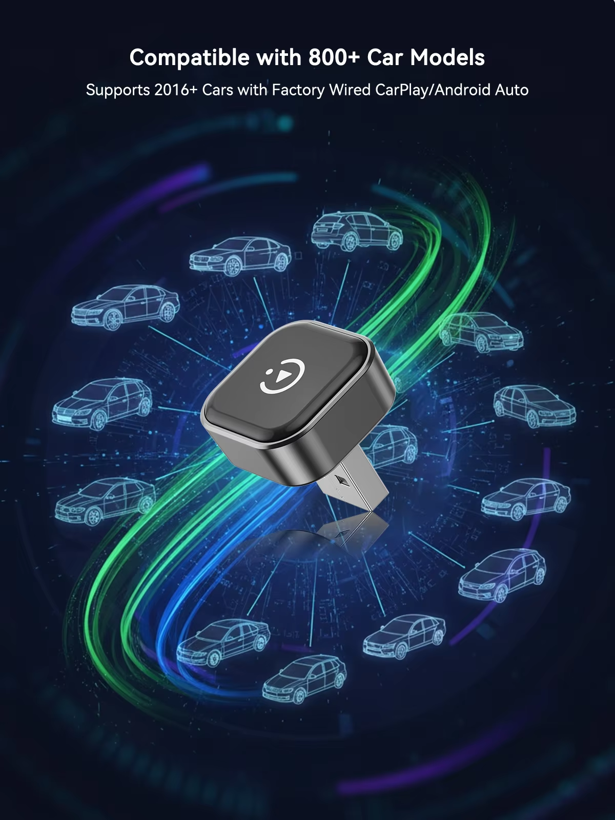 Spedal 322M Wireless CarPlay & Android Auto Adapter, Fast Plug-and-Play, No Delay