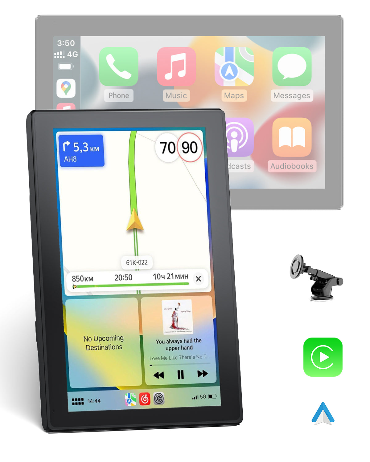 Spedal-CL798-7'' Apple CarPlay Screen with Android Auto Portable Touchscreen with Portrait & Landscape Modes Magnetic Bracket