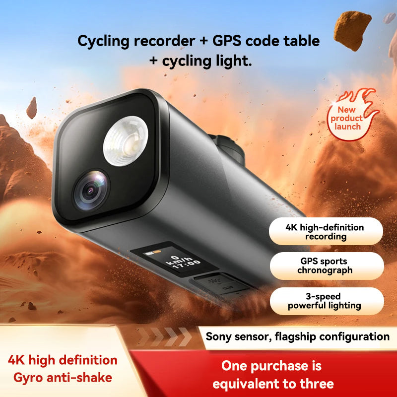 Spedal Multi-functional Bike Light with GPS Speed Display & 1080P Camera & App 64G Card