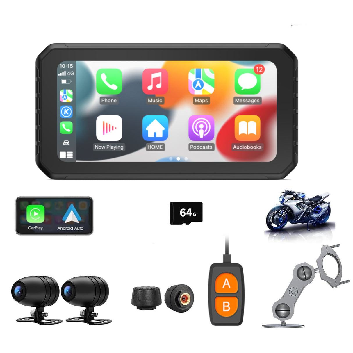 NaviCam CL873- 6.25" Multifunction Motorcycle GPS / Motorcycle Cameras& TPMS