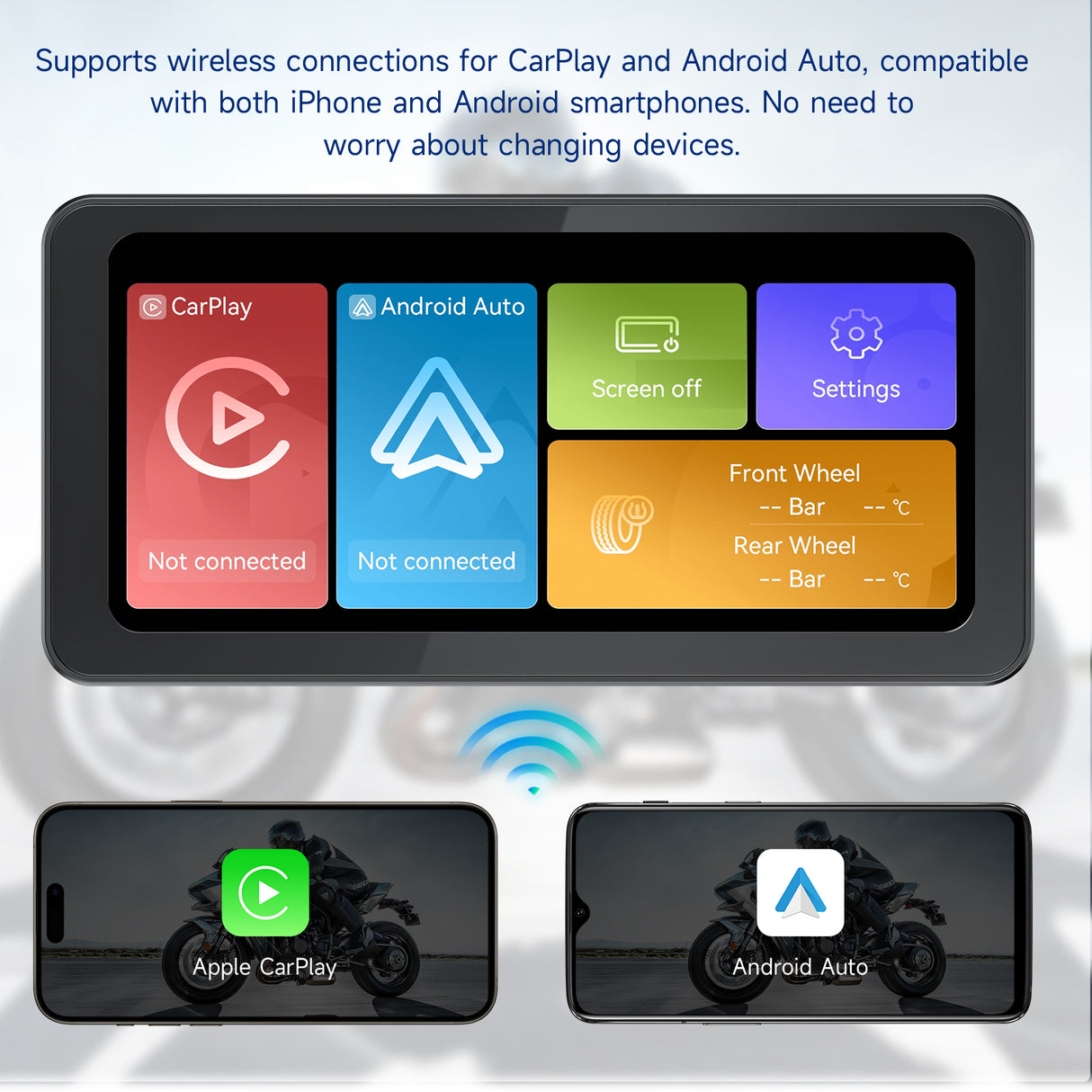 Spedal CL871 6.25" Motorcycle CarPlay ＆ Android Auto Screen, TPMS, Quick-Release Anti-Theft Mount, Full Body Waterproof, GPS Navigation for Motorbike, Bluetooth, Siri/G00gle Assistant