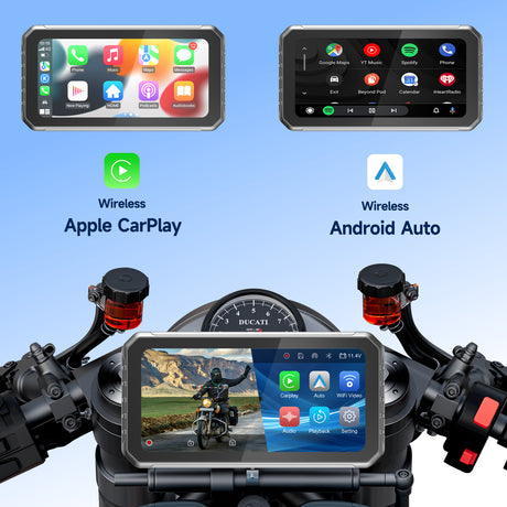 NaviCam CL872- 6.25" Multifunction Motorcycle GPS with Carplay&Android