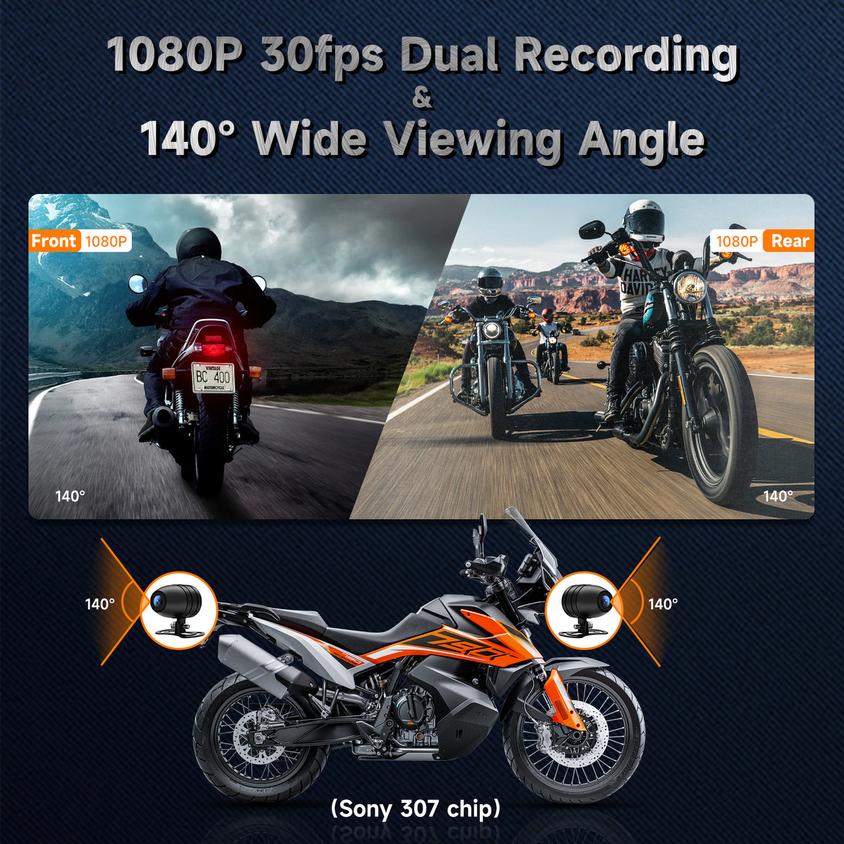 NaviCam CL876- 6.86" Multifunction Motorcycle GPS /Motorcycle Cameras